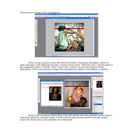 Print screen progress