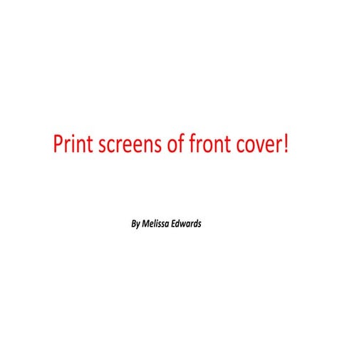 Print Screens of front cover | PPTX