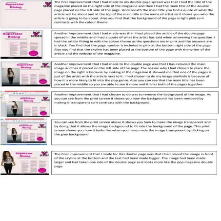 Print screens of the double page spread