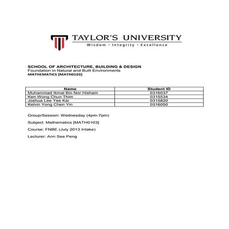 Math Report ( Survey )