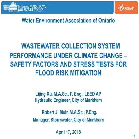 WASTEWATER COLLECTION SYSTEM PERFORMANCE UNDER CLIMATE CHANGE – SAFETY FACTOR...