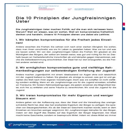 Prinzipien  Jungfreisinnige  Uster