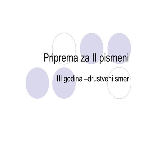Priprema za i pismeni iii godina