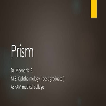 Prism in ophthalmology