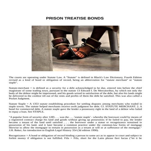 PRISON TREATIES BONDS 