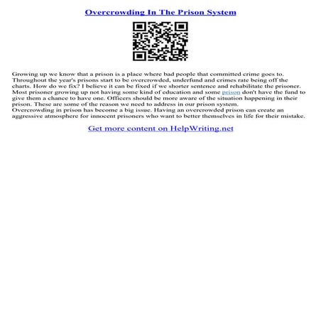 Prison Overcrowding Essay