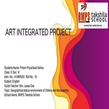 Geographical Status / Environment Of Odisha And Maharashtra | Art Integrated ...