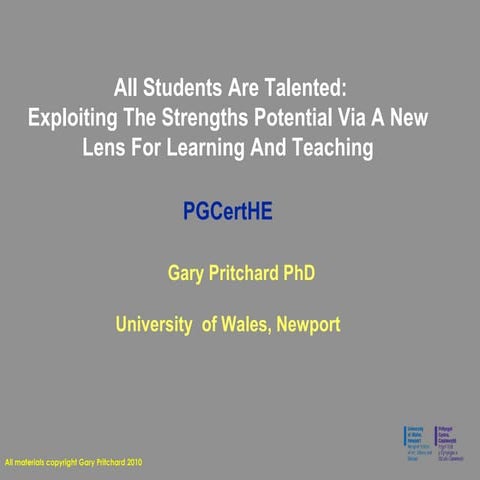 Gary Pritchard Strengths Based Learning