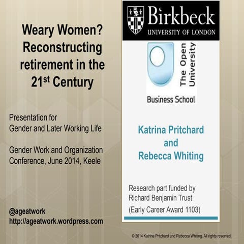 Weary Women - Pritchard & Whiting GWO Conference 2014 presentation