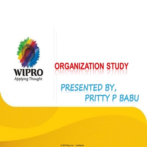 Pritty organiations study at wipro, chennai