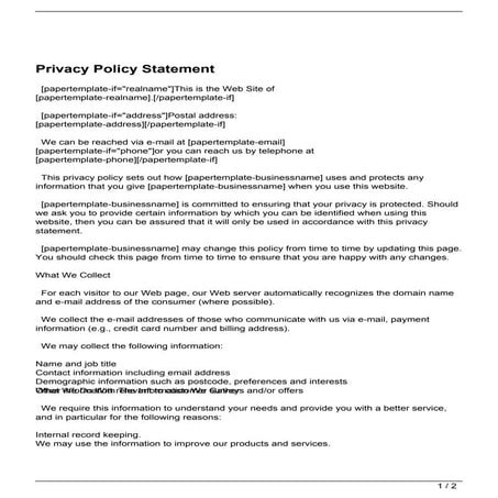 Confidentiality Statement | PDF