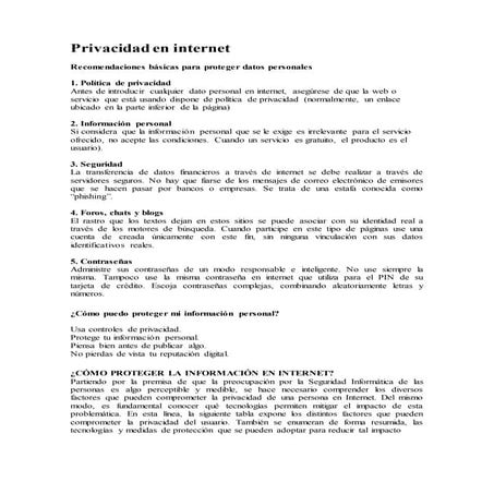 Privacidad en Internet extended