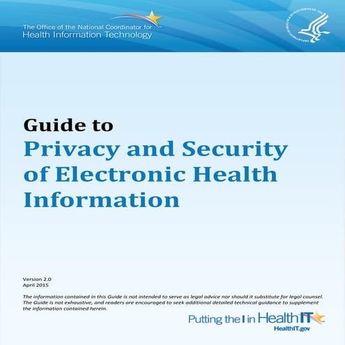 Electronic Health Information- Guide to Privacy & Security