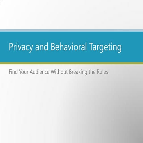 Privacy and Behavioral Targeting, Amiable Interactive