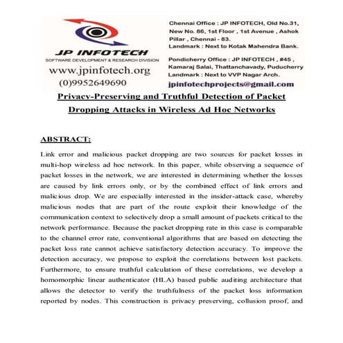 Privacy preserving and truthful detection