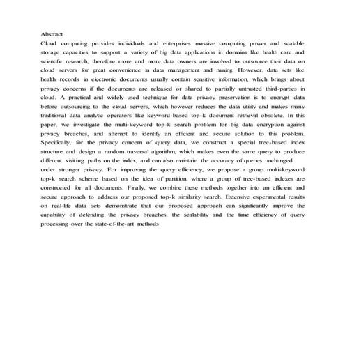 Privacy-Preserving Multi-keyword Top-k Similarity Search Over Encrypted Data