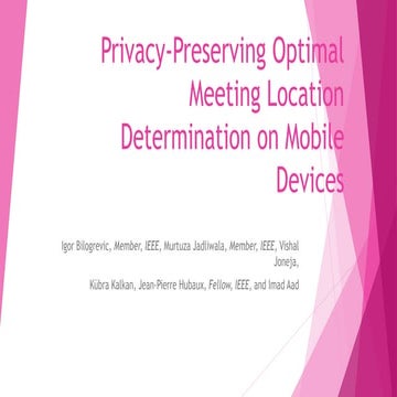 Privacy preserving optimal meeting location determination on mobile devices
