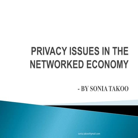 Privacy Issues in Networked Economy