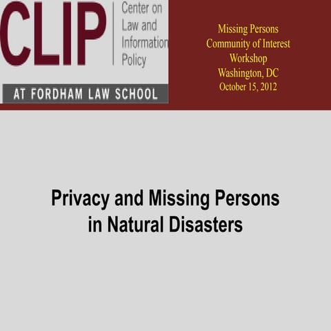 Privacy and missing persons