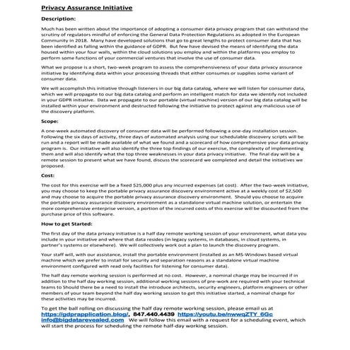 Privacy assurance initiative