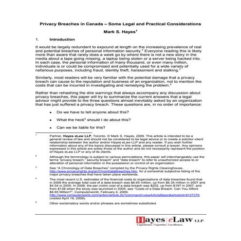 Privacy Breaches In Canada   It.Can May 1 2009