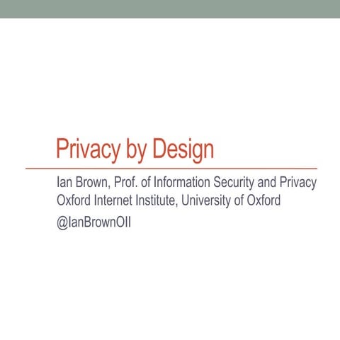 Privacy by design