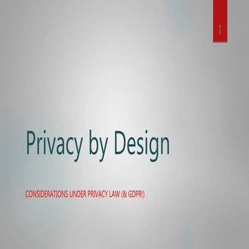 Privacy by design Austin Chambers 11-9-17