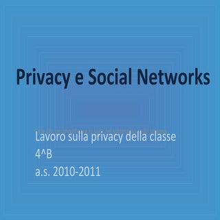 Privacy e social networks