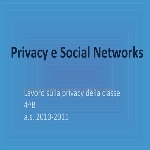 Privacy e social networks