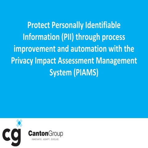 Privacy Impact Assessment Management System (PIAMS) | PDF