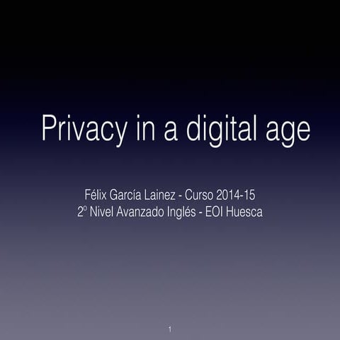 Privacy in a Digital age