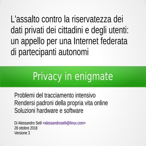 Privacy in enigmate
