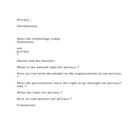 Privacy Introduction Does the technology today Pene.docx