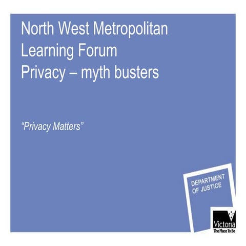 Privacy learning forum broadmeadows