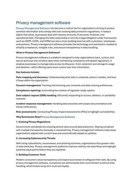 Top Privacy Management Software for 2025