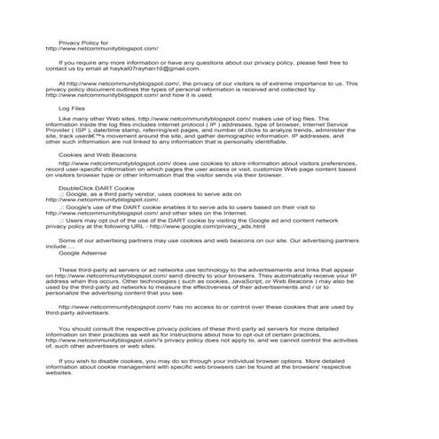 Privacy policy for http