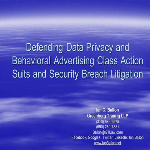 Privacy & Security of Consumer and Employee Information - Conference Materials