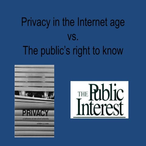Privacy V Public Interest
