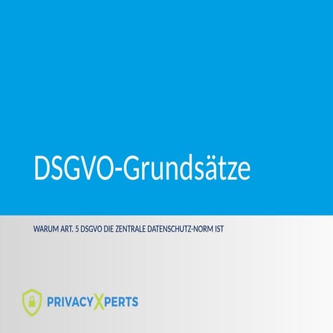 DSGVO-Grundsätze - Webinar für PrivacyXperts 06/2025