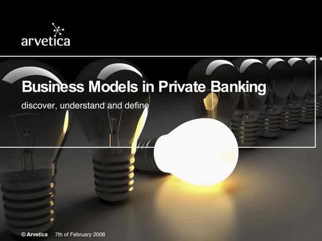 DRAFT: Private Banking Business Models