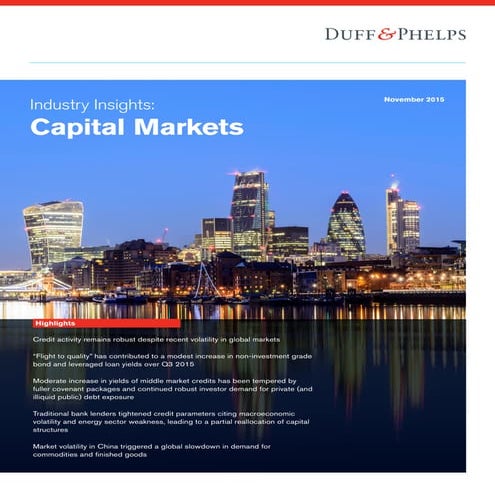 Capital Markets Insights: Credit Availability for the Middle Market Remains R...