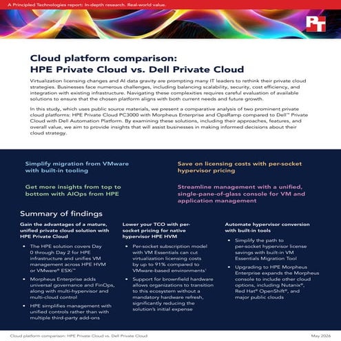 Cloud platform comparison: HPE Private Cloud vs. Dell Private Cloud ...