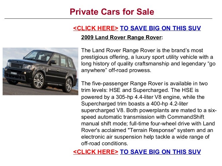 Private Cars For Sale