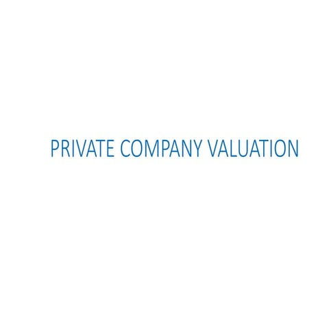 Private company valuation