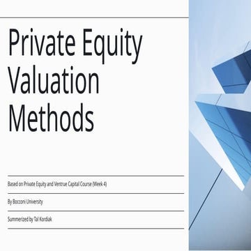 Comprehensive Guide to Private Equity and Venture Capital Valuation ...