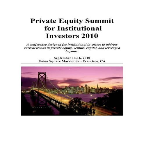 Private Equity Working Agenda