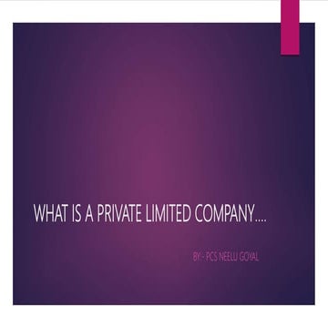 Private limited ppt