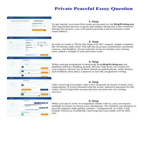 Private Peaceful Essay Question. Online assignment writing service.