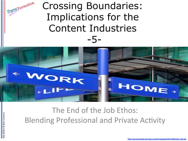 Crossing Boundaries 5: The End of the Job Ethos: Blending Professional and Pr...