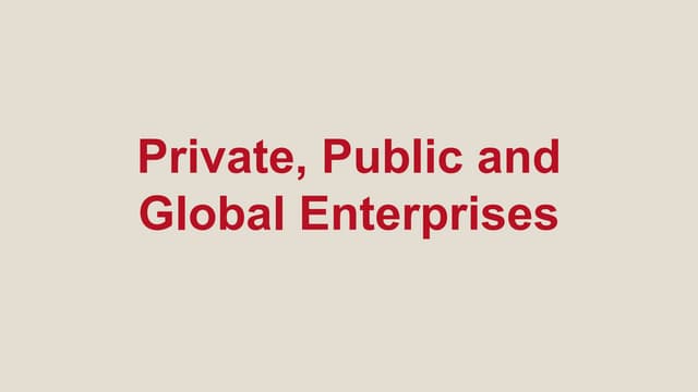Public private and global enterprises | PPTX